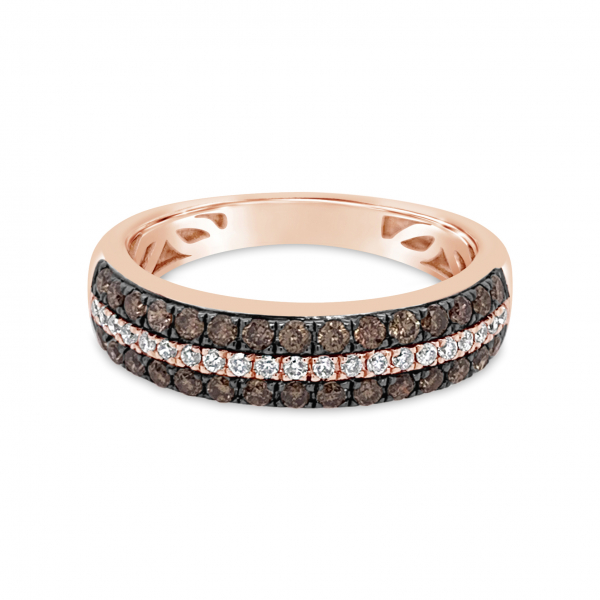 rose gold and chocolate diamond wedding rings